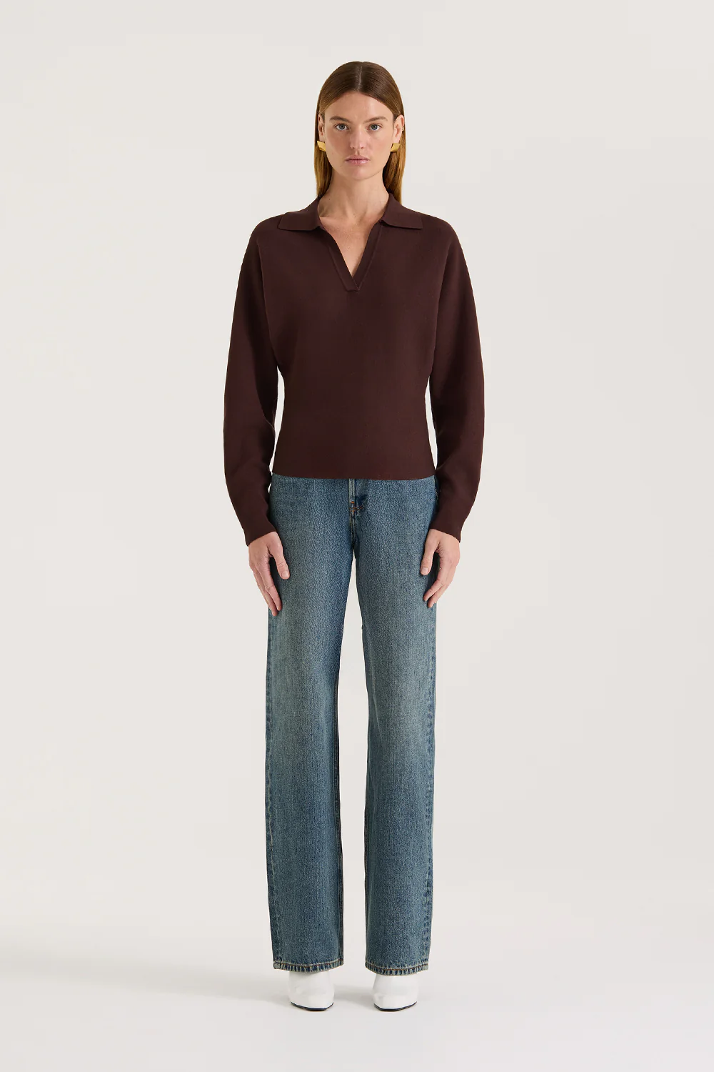 Zeya Long Sleeve Polo Top